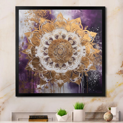Mandala mauve et doré II sur toile