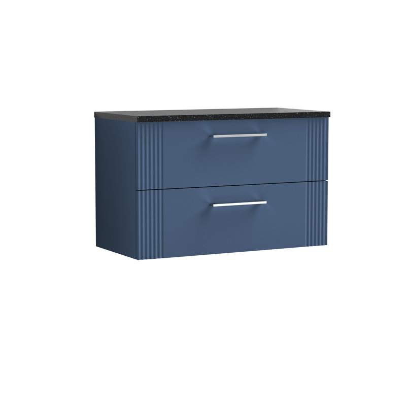 Deco 80.5cm Single Bathroom Vanity Base Only in Green, Satin Blue