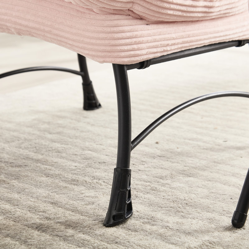 Moderne, rose, chaise longue avec, chaise d'appoint ergonomique`` poche de rangement`` structure en acier, utilisation extérieure moderne rose doux et stable, poche latérale pour
