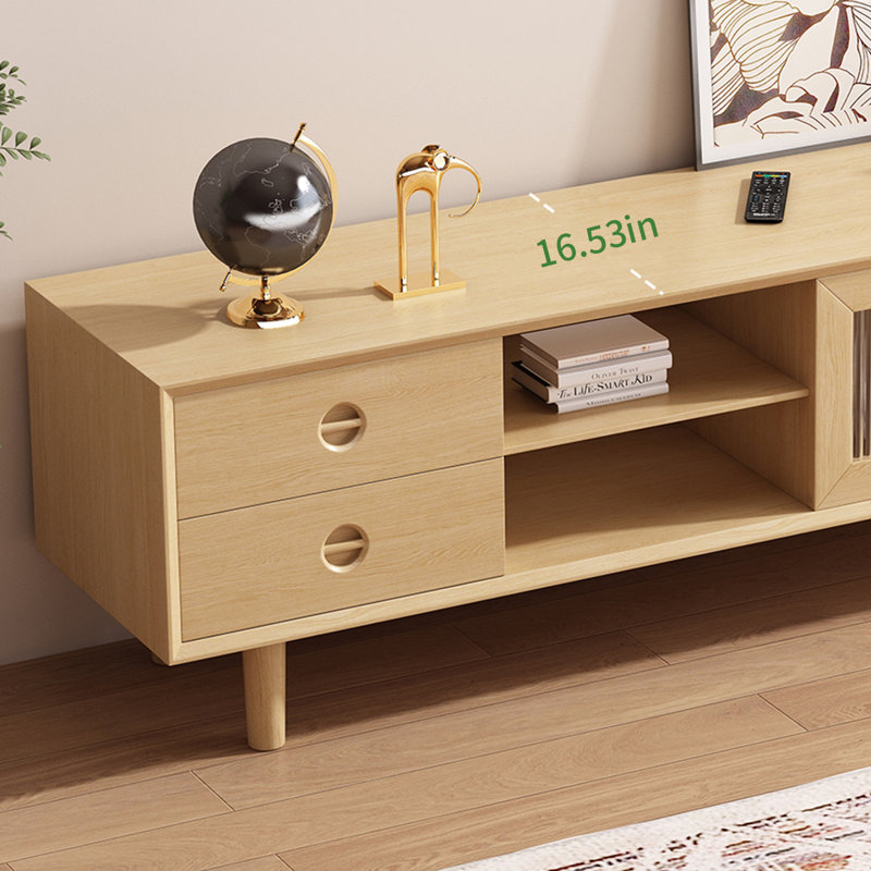 Meuble télé simple en bois massif Log Log, L 78,74 po