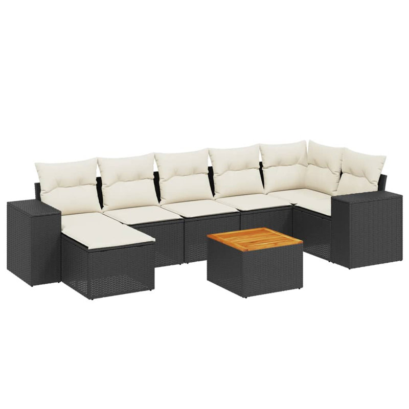 Vidaxl Garden Sofa Set Black