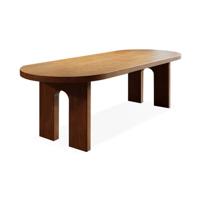 Nut-brown Oval Solid Wood Dining table