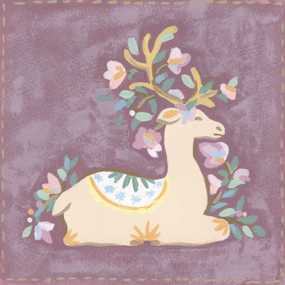 Tameika Folkloric Reindeer I by June Erica Vess - Wrapped Canvas Print