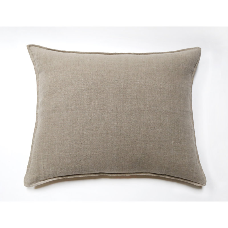 Montauk 100% Linen Large Pillow Cover, Natural, Rectangular 