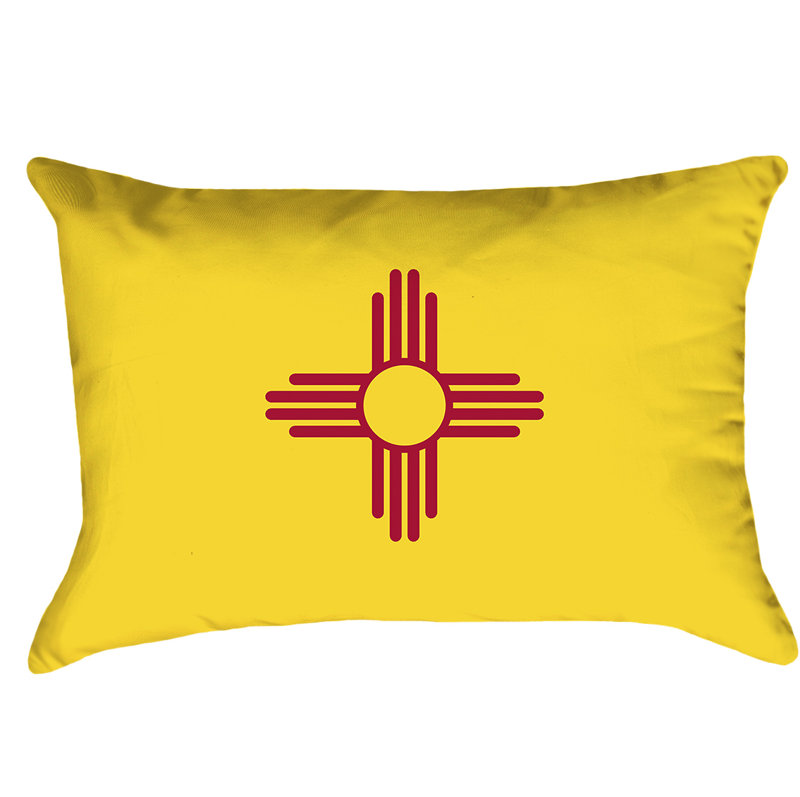 Drapeau new mexico, Sergé en coton - Fermeture à glissière dissimul, Pas de bourre, Housse de coussin