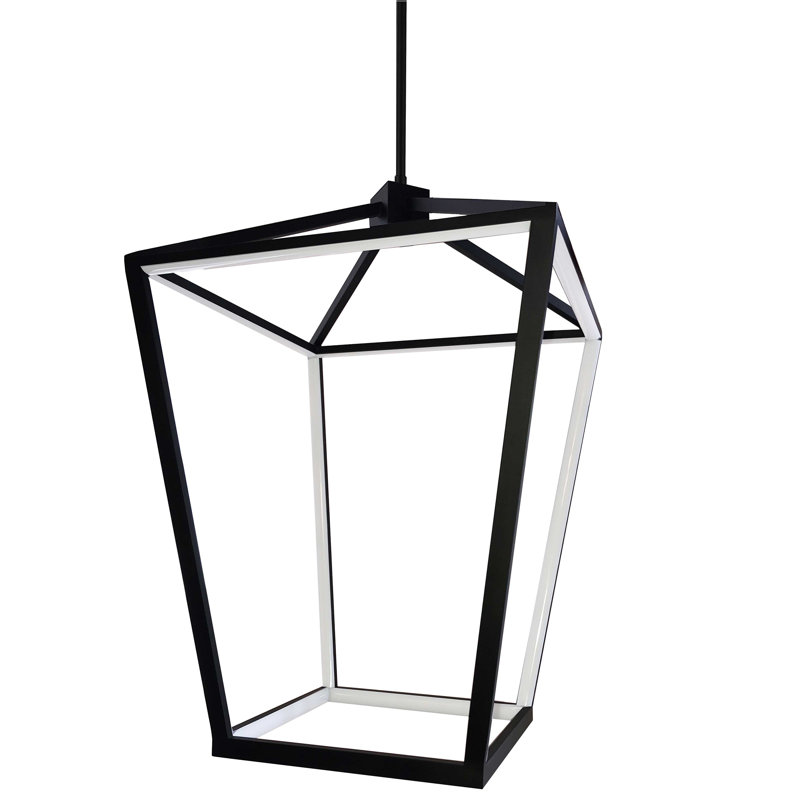 Lustre géométrique à 12 lumières Wampsville, Noir mat