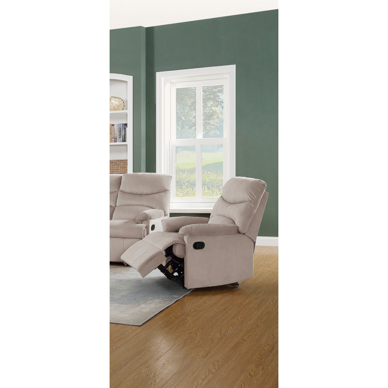Guderian Recliner, Light Brown Velvet