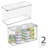 Stackable Hinged-Lid Pantry or Kitchen Storage Box - Lidded Storage Box for Organizing Cabinets and Under Sinks