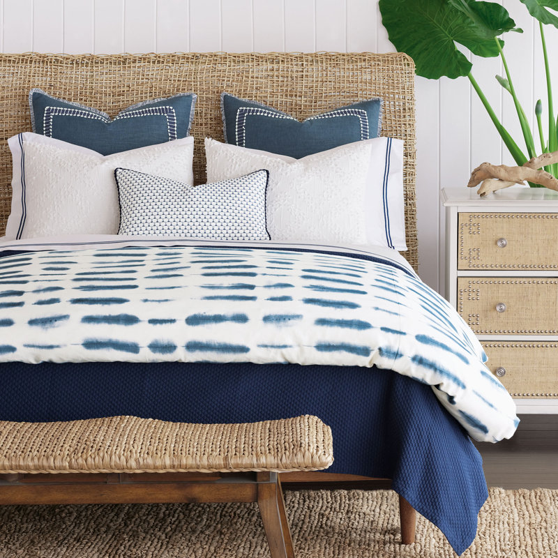 High Tide Shibori Comforter, Queen Comforter, Hand Tacked