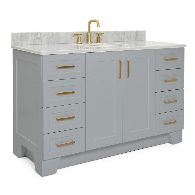 ARIEL TAYLOR 49 IN SINGLE RECTANGLE SINK VANITY, 54", Rectangle, Midnight Blue
