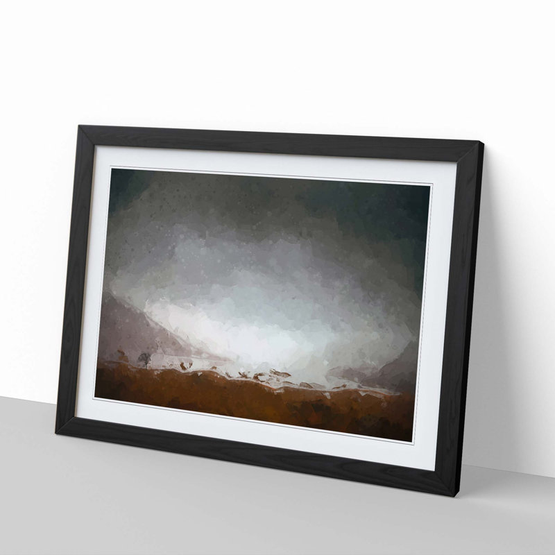 View of Stirling in Scotland in Abstract - Picture Frame Graphic Art Print, 40cm H x 60cm W x 2cm D, Black