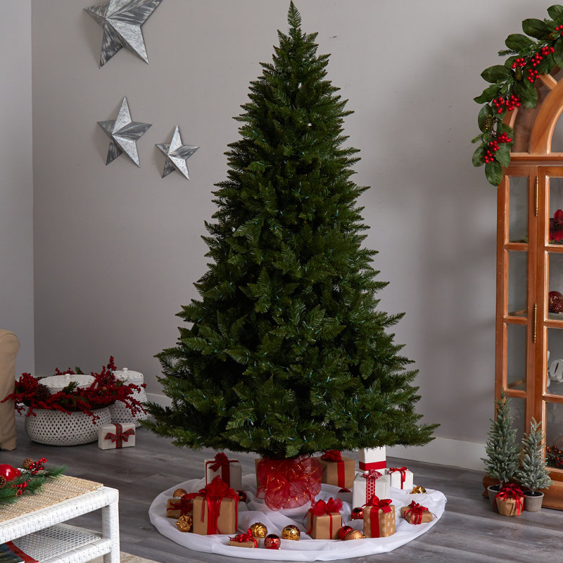 Arbre de Noël épinette vert 4 pi avec 200 lumières DEL combinées, H 7,5 pi