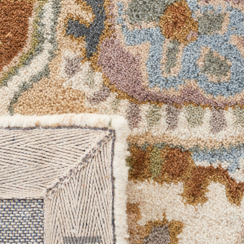 Ivory Hand-Tufted Wool Rectangular Traditional Rug