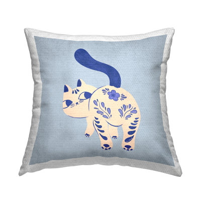 Coussin d'extérieur Stupell Industries Purrcelin