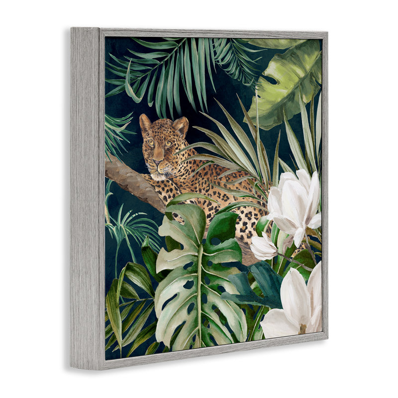Léopard de jungle tropicale, art de la giclée par Eli Jones, H 24 po x l 24 po, Estampe numérique Farmhouse