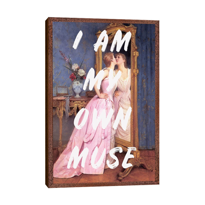 Muse 1 Piece Painting on Canvas, 66.04cm H x 45.72cm W x 3.81cm D, Classic Brown Wood Framed