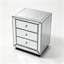 Armoire de rangement à miroir à trois tiroirs Flash Silver