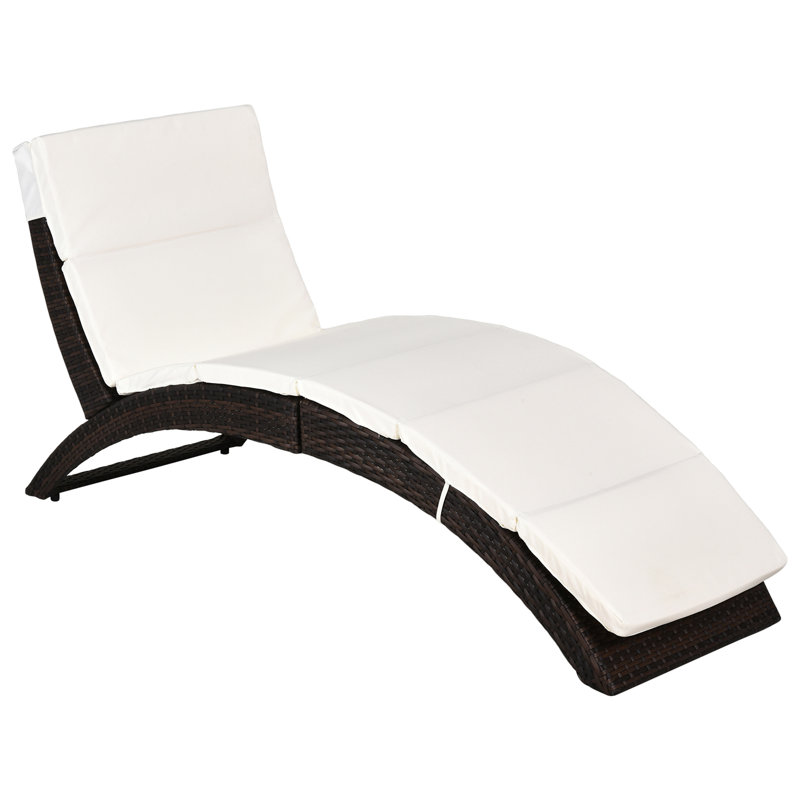 Semple Long Single Chaise with Cushions, Brown