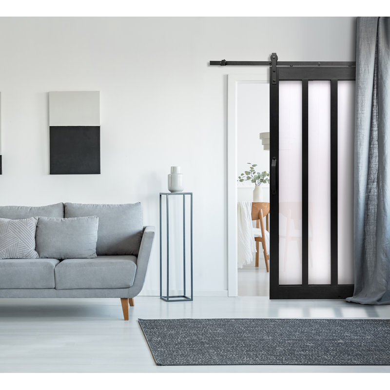 Ensemble de porte de grange 3 panneaux avec quincaillerie 36 po x 84 po Millbrooke, L 36 po x H 84 po