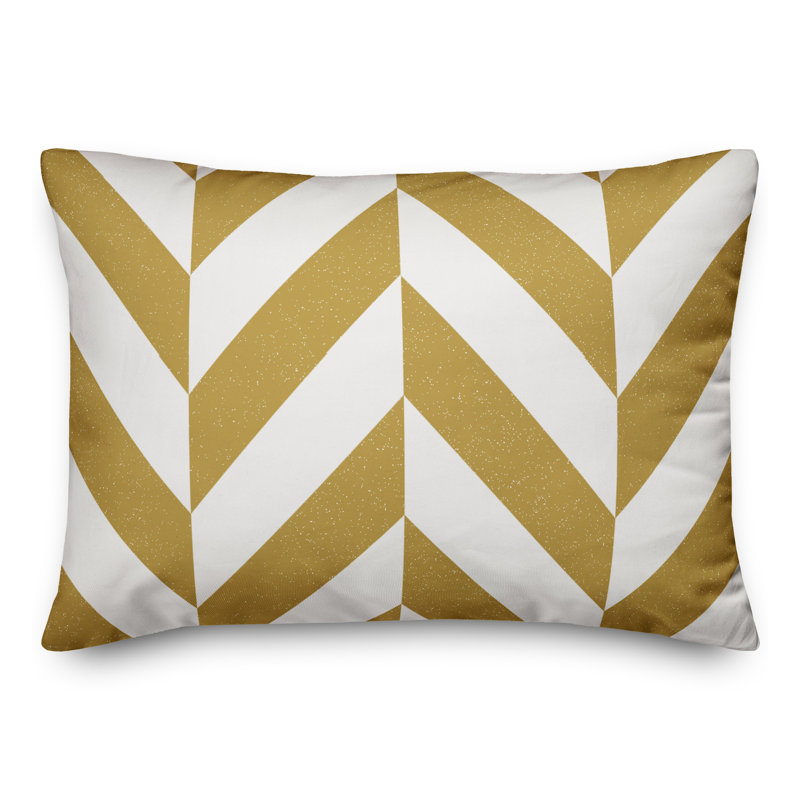 Chevron Outdoor Throw Pillow, Yellow