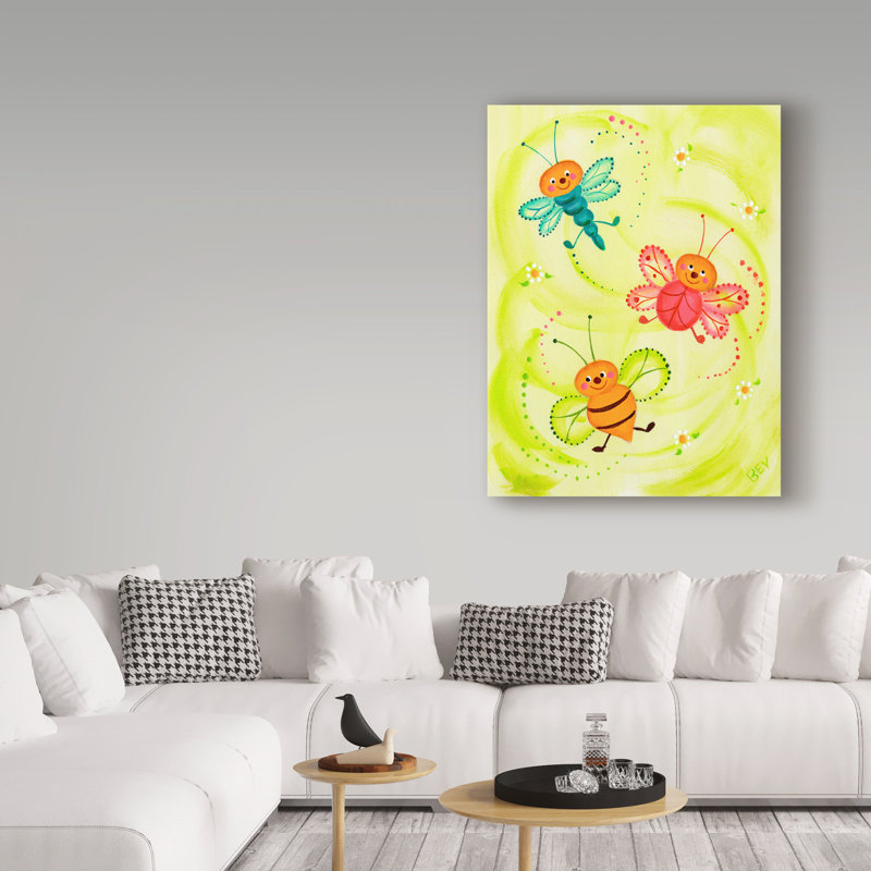 « trois little buggs », art sur toile, H 47 po x l 35 po x P 2 po