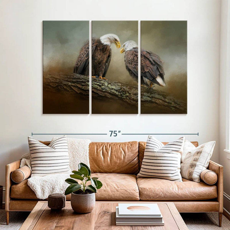 Brampt Quiet Conversation Bald Eagles, 42" H x 65" W