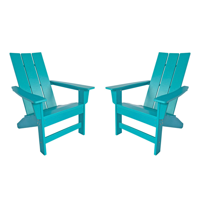 Jeo Outdoor Modern Adirondack Chair, Turquoise