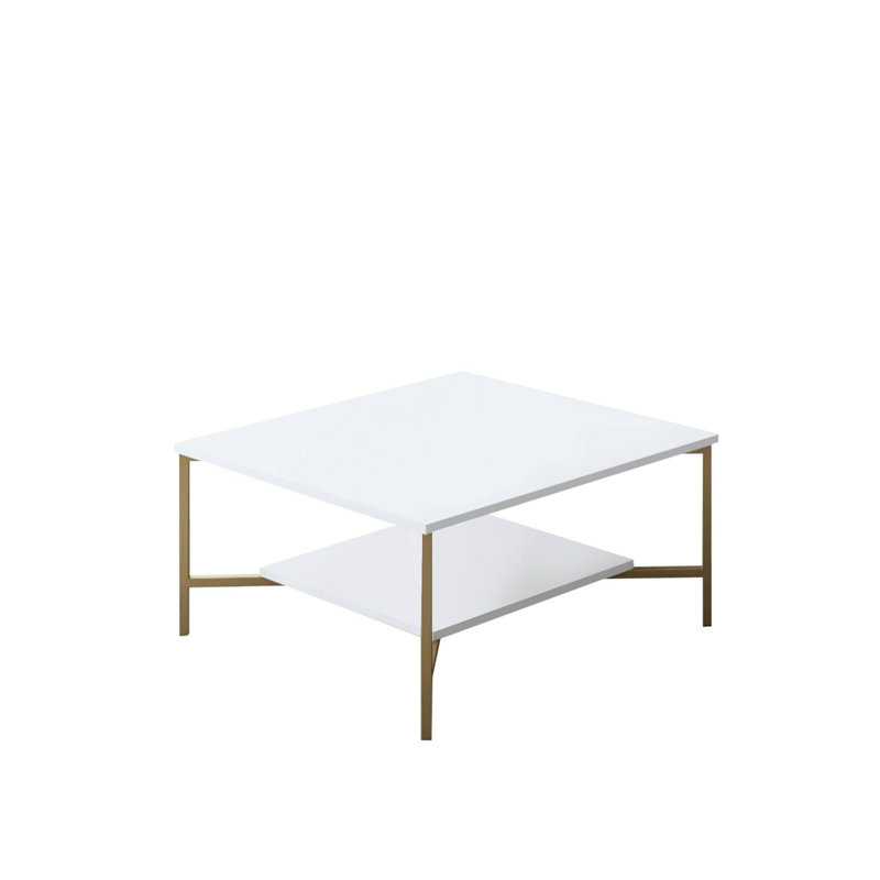 Abdelrahman Coffee Table, White/Gold