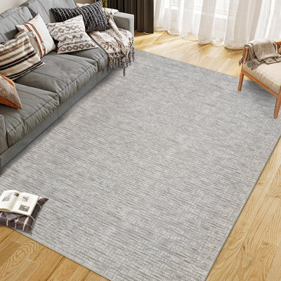 Tapis lavables pour salon Tapis moderne antidérapant à poils légers, tapis lavable à la machine pour chambre à coucher, salon, salle à manger, bureau à domicile