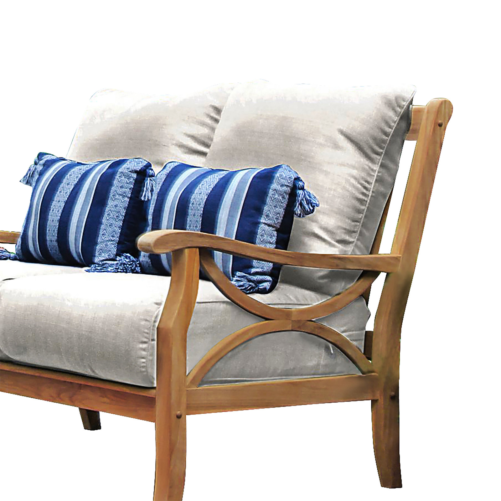 Brunswick 52" Teak Patio Loveseat, Beige, Natural