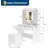 anity Desk with LED Mirror and Lights, Padded Stool, USB Charging, Hairdryer Holder, Storage Drawers, Modern Bedroom Makeup Table-1393425381
