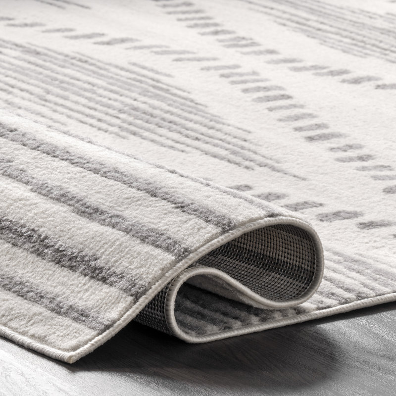 Marnie Tribal Area Rug for Living Room Bedroom Dining Room Kitchen, Light Grey/Ivory, Runner 2'8" x 8'
