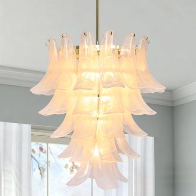 12-Light Dimmable Tiered Chandelier 