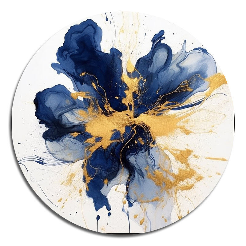 Fowey - Art abstrait rond en métal, H 16 po x l 16 po