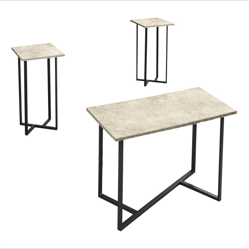Ensemble de table, ensemble de 3 pièces, café, bout, salon, Crème, crème