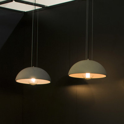 Brunella 1 - Light Light Grey Dome Pendant