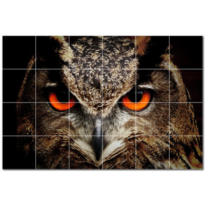 Bird Photo 12 in. x 12 in. Ceramic Decorative Mural