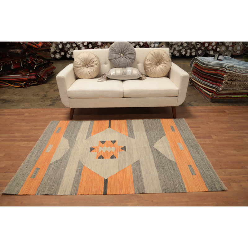 Tapis tissé à plat géométrique Kilim
