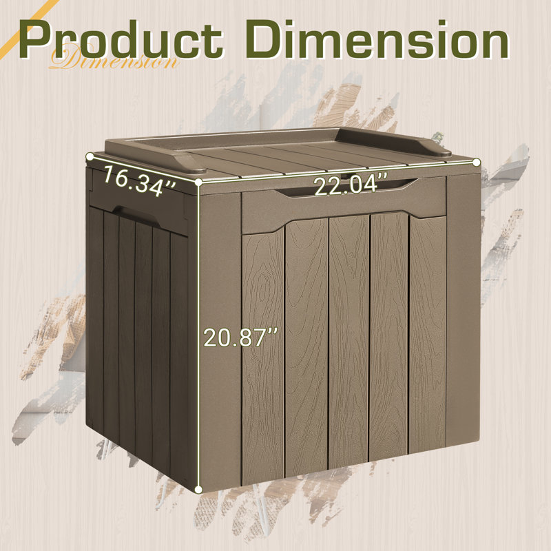 30 Gallon Waterproof & UV Resistant Lockable Deck Box ( Set Of 4 ), Light Brown