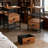 Nightstand Set Of 2 With Charging Station, Fabric Drawer And 2-Tier Storage Shelf, Rustic Brown Bedside Table For Bedroom And Living Room