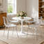 Ensemble de salle à manger à piédestal rond 5 pièces avec chaises d'appoint transparentes-130671367-130671370-130671372