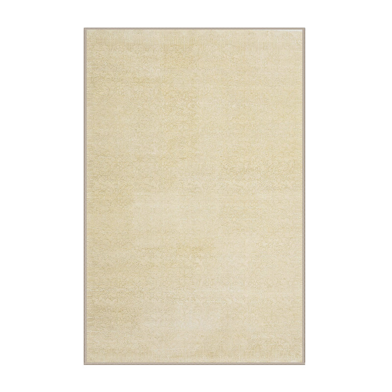 Tapis de zone crème/brun contemporain, Rectangle 7 pi x 10 pi