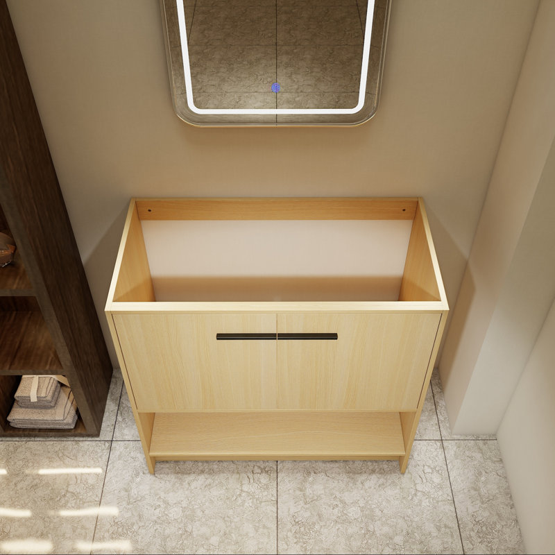 Base de meuble-lavabo sur pied 36 po avec deux portes 36 po, Naturel