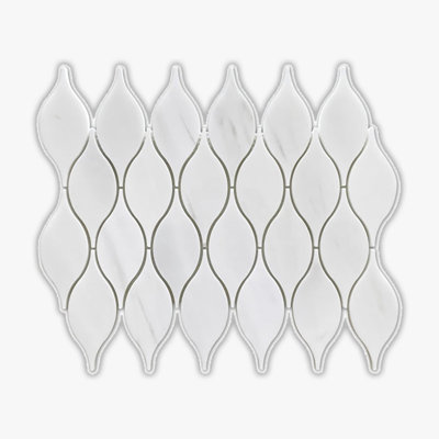 Bianco Dolomiti Polihsed Long Arabesque Marble Mosaic