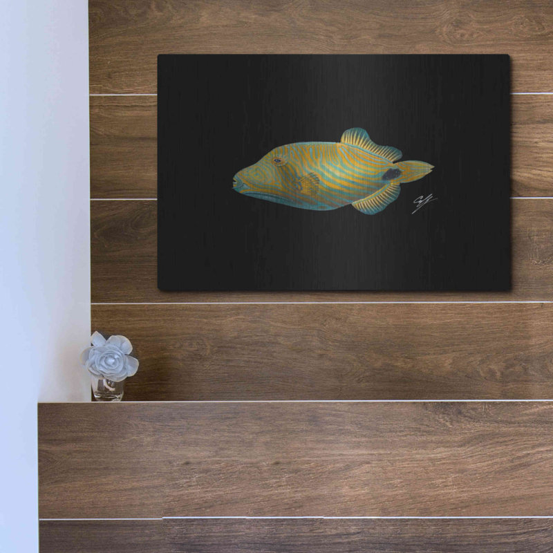 Art mural en métal Beachcrest Home ™ «ondulée» par Durwood Coffey, H 12 po x l 16 po