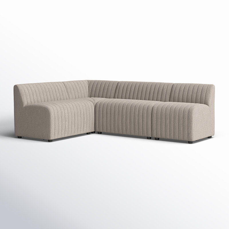Canapé modulaire Brandt, Polyester beige,  31.5" H x 91.5" W x 66.5" D