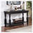 Rustic Style Antique Black 1pc SOFA TABLE Open Bottom Shelf Plank Style Table Top
