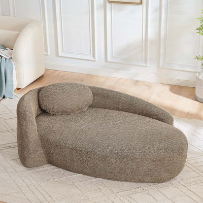 Canapé paresseux moderne simple ovale avec accoudoirs latéraux et coussin pour espaces compacts