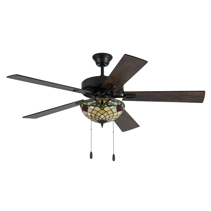 Ventilateur de plafond en verre coloré 52 po avec télécommande Westley 