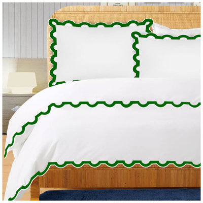 400TC U Shape Applique Embroidery Cotton Duvet Cover Set
